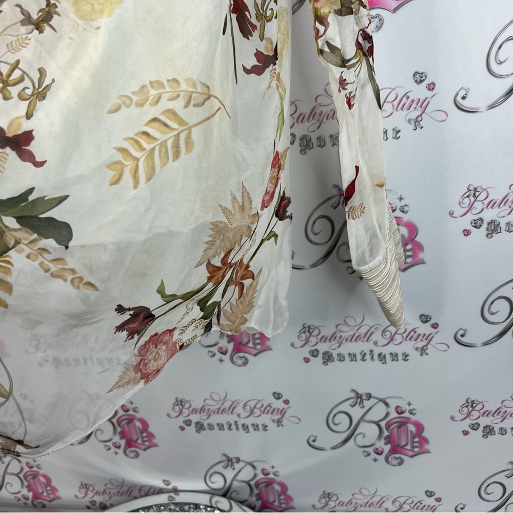 Bella amore Italy top blouse flowers silk made in Italy 🇮🇹 Floral Print Women's - Picture 5 of 16